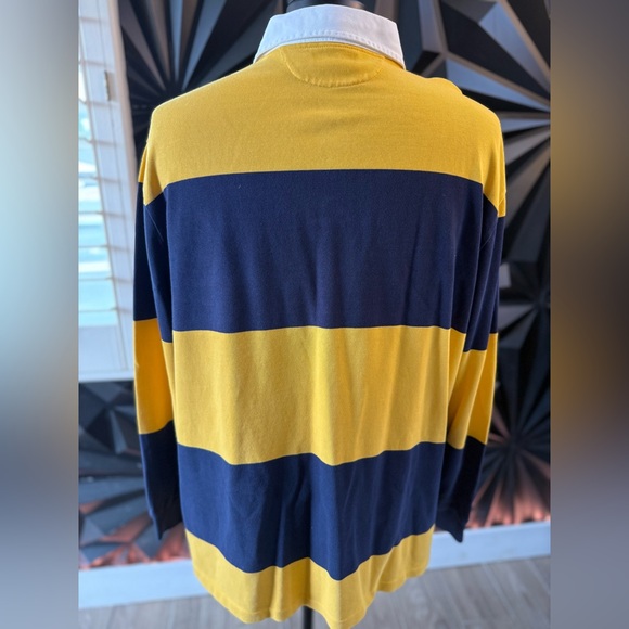 Polo by Ralph Lauren Yellow and Navy Rugby Shirt - Picture 4 of 4